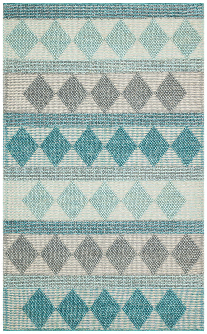 Natural Sweater Knitted Patterned Natural Hand-Woven Knitted Blue Carpet Living Room Kitchen Hallway Carpet