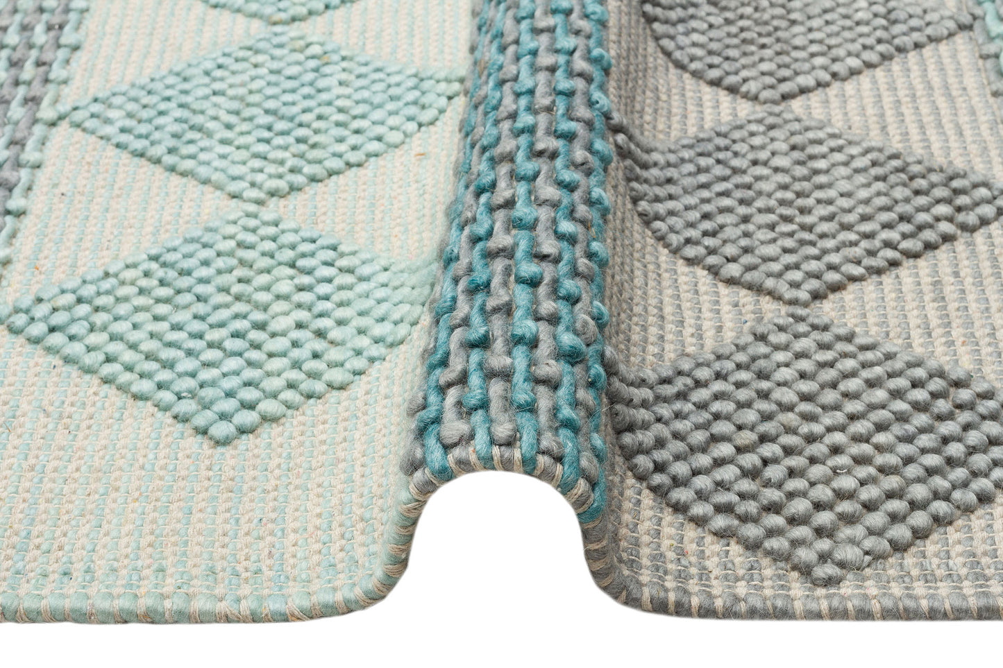 Natural Sweater Knitted Patterned Natural Hand-Woven Knitted Blue Carpet Living Room Kitchen Hallway Carpet