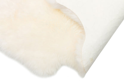 Natural Real Lambskin with Heating Feature, Heat-Retaining Natural Wool Ivory Hide