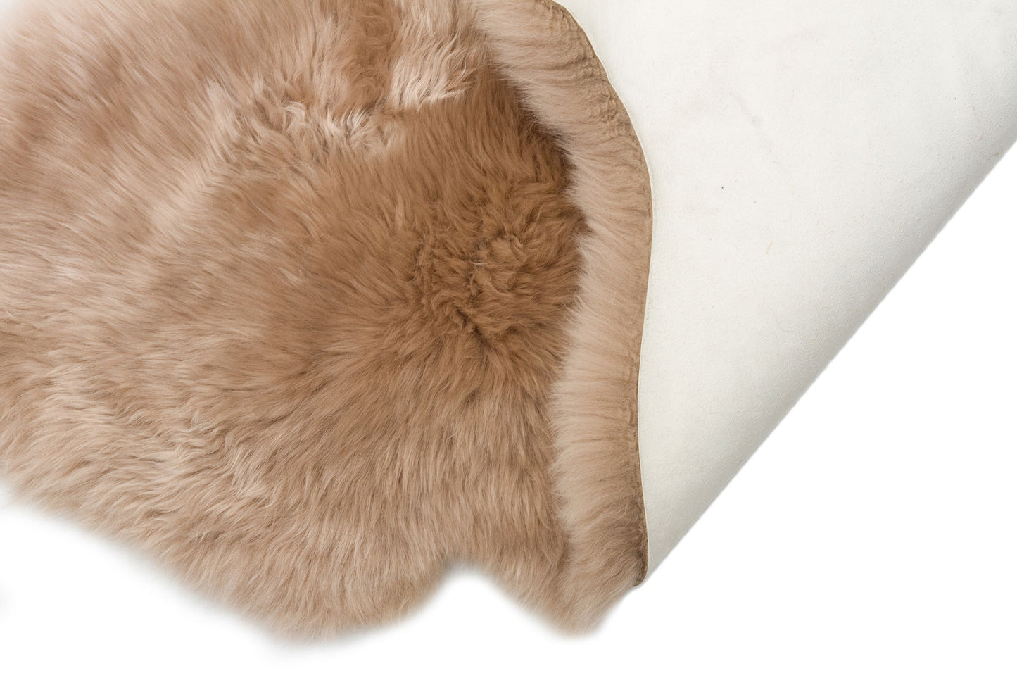 Natural Real Lambskin with Heating Feature, Heat-Retaining Natural Wool Camel Brown Fleece