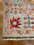 Sultani Açık Yeşil El Dokuma Halı Geleneksel Anadolu Desenli Vintage Dekoratif Yün Salon Halısı - Yeşil