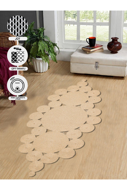 Knitted Straw Anti-Dust Antiallergic Colored Jute Carpet Living Room Kitchen Hallway Entrance Carpet