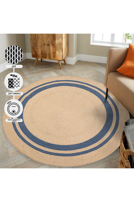 Knitted Straw Anti-Dust Antiallergic Colored Jute Carpet Living Room Kitchen Hallway Entrance Carpet