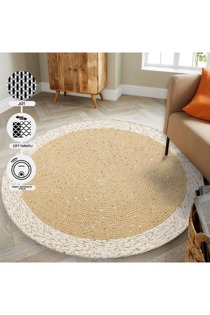 Knitted Straw Anti-Dust Antiallergic Colored Jute Carpet Living Room Kitchen Hallway Entrance Carpet