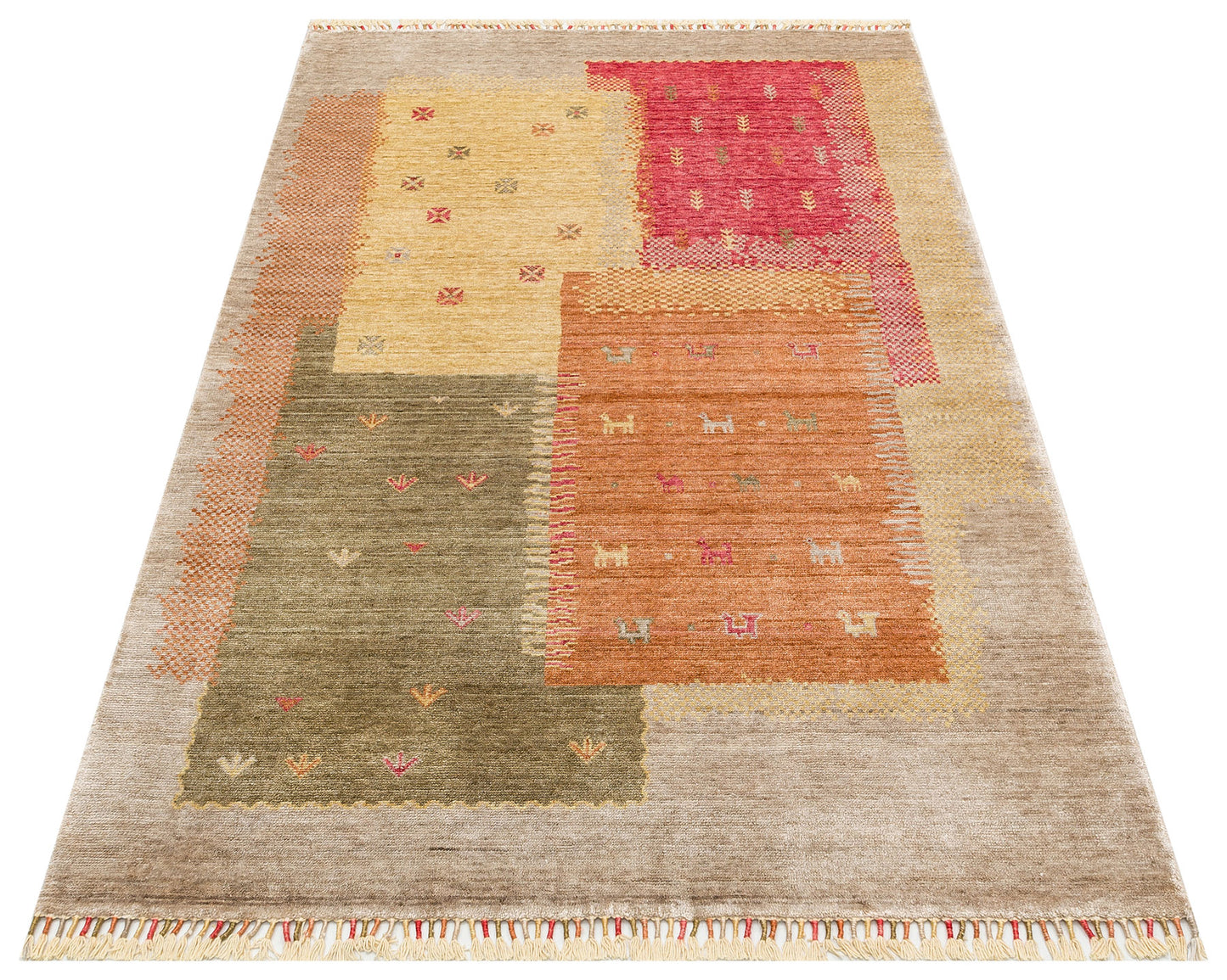 Authentic Patterned Hand Woven Natural Material Beige Uşak Carpet Living Room Kitchen Hallway Room Carpet