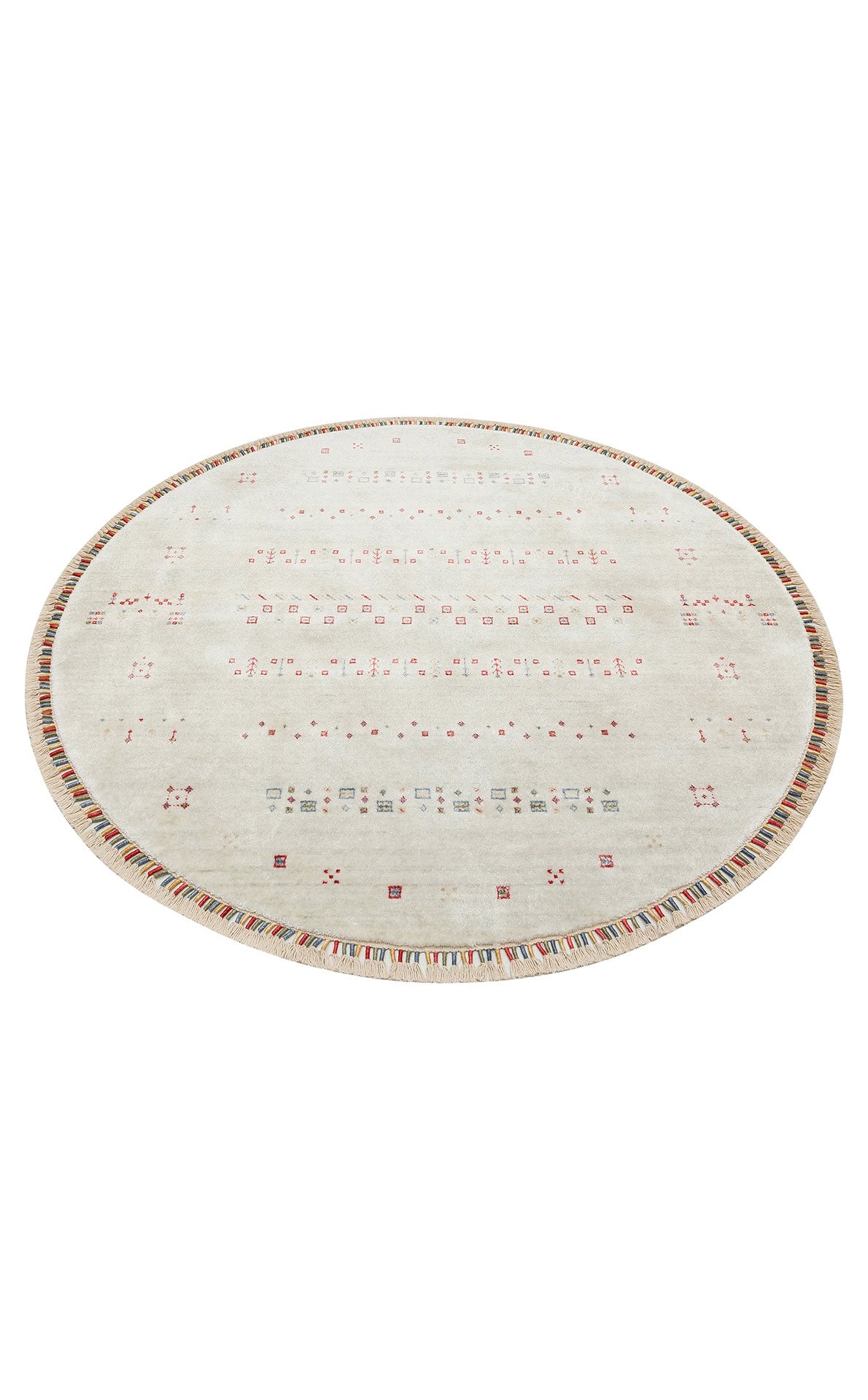 Authentic Patterned Hand Woven Natural Material Round Beige Uşak Carpet Living Room Kitchen Hallway Room Carpet