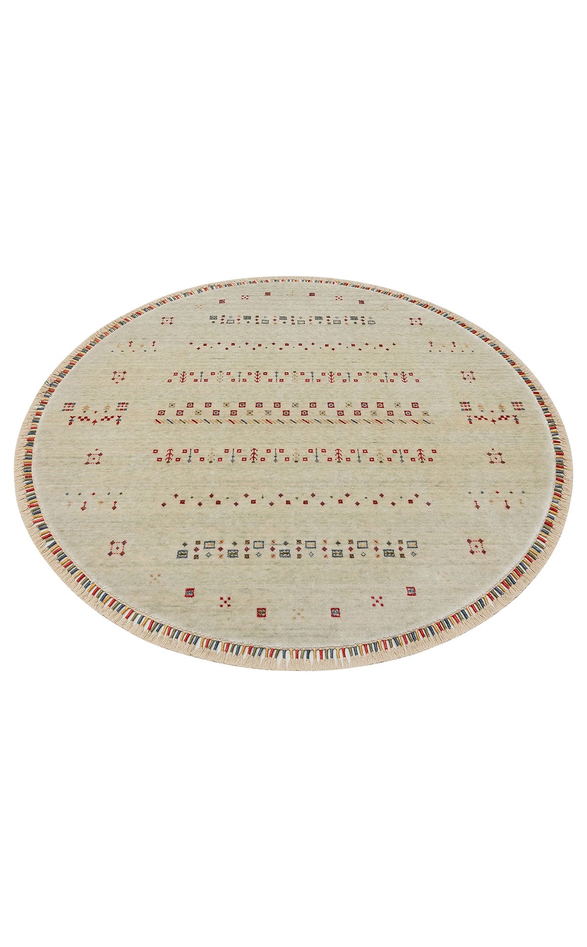 Authentic Patterned Hand Woven Natural Material Round Beige Uşak Carpet Living Room Kitchen Hallway Room Carpet