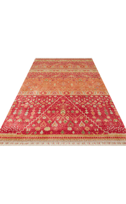 Authentic Patterned Hand Woven Natural Material Red Uşak Carpet Living Room Kitchen Hallway Room Carpet