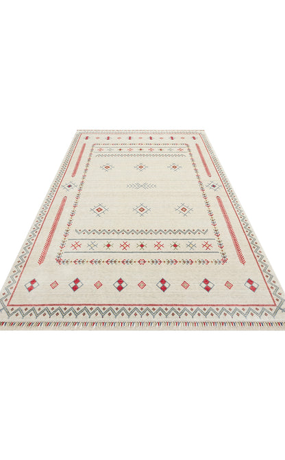 Authentic Patterned Hand Woven Natural Material Beige Uşak Carpet Living Room Kitchen Hallway Room Carpet