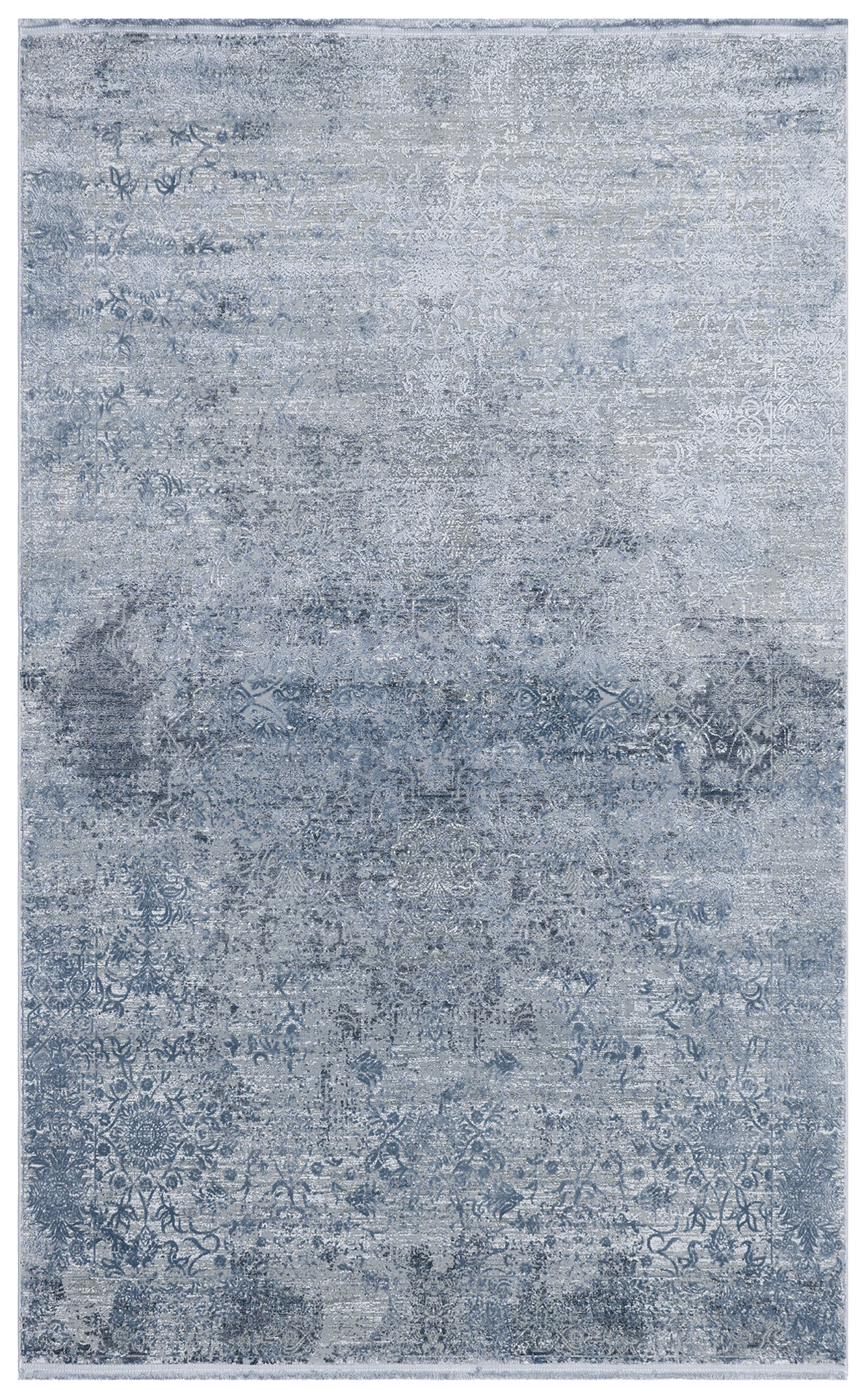 Luminous Bamboo Natural High Quality Closely Woven Modern High Low Texture Blue Living Room Carpet