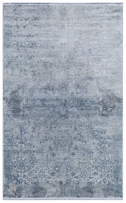 Luminous Bamboo Natural High Quality Closely Woven Modern High Low Texture Blue Living Room Carpet