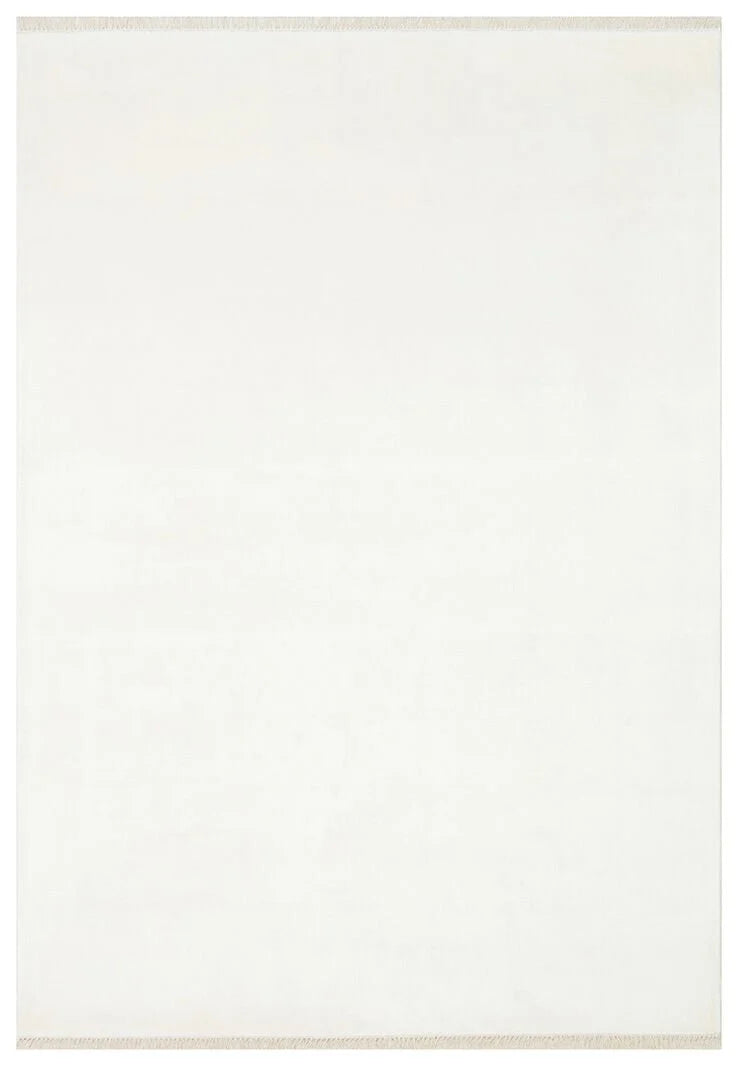 Luma White Solid Color Simple Pure Bamboo Natural Material Rug Minimalist Bright Modern Luxury Living Room Rug - White