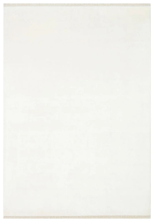 Luma Beyaz Tek Renk Sade Saf Bambu Doğal Malzeme Halı Minimalist Parlak Modern Lüks Salon Halısı - Beyaz