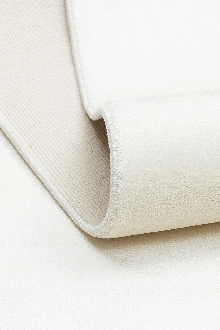 Luma White Solid Color Simple Pure Bamboo Natural Material Rug Minimalist Bright Modern Luxury Living Room Rug - White