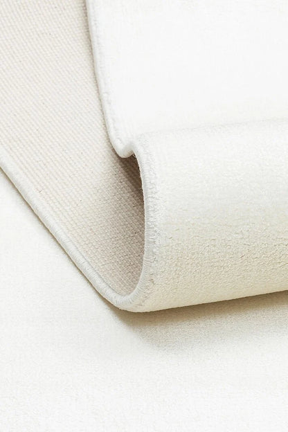 Luma White Solid Color Simple Pure Bamboo Natural Material Rug Minimalist Bright Modern Luxury Living Room Rug - White