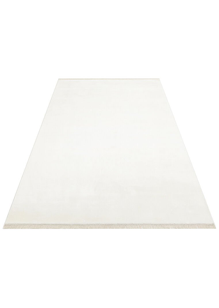 Luma White Solid Color Simple Pure Bamboo Natural Material Rug Minimalist Bright Modern Luxury Living Room Rug - White