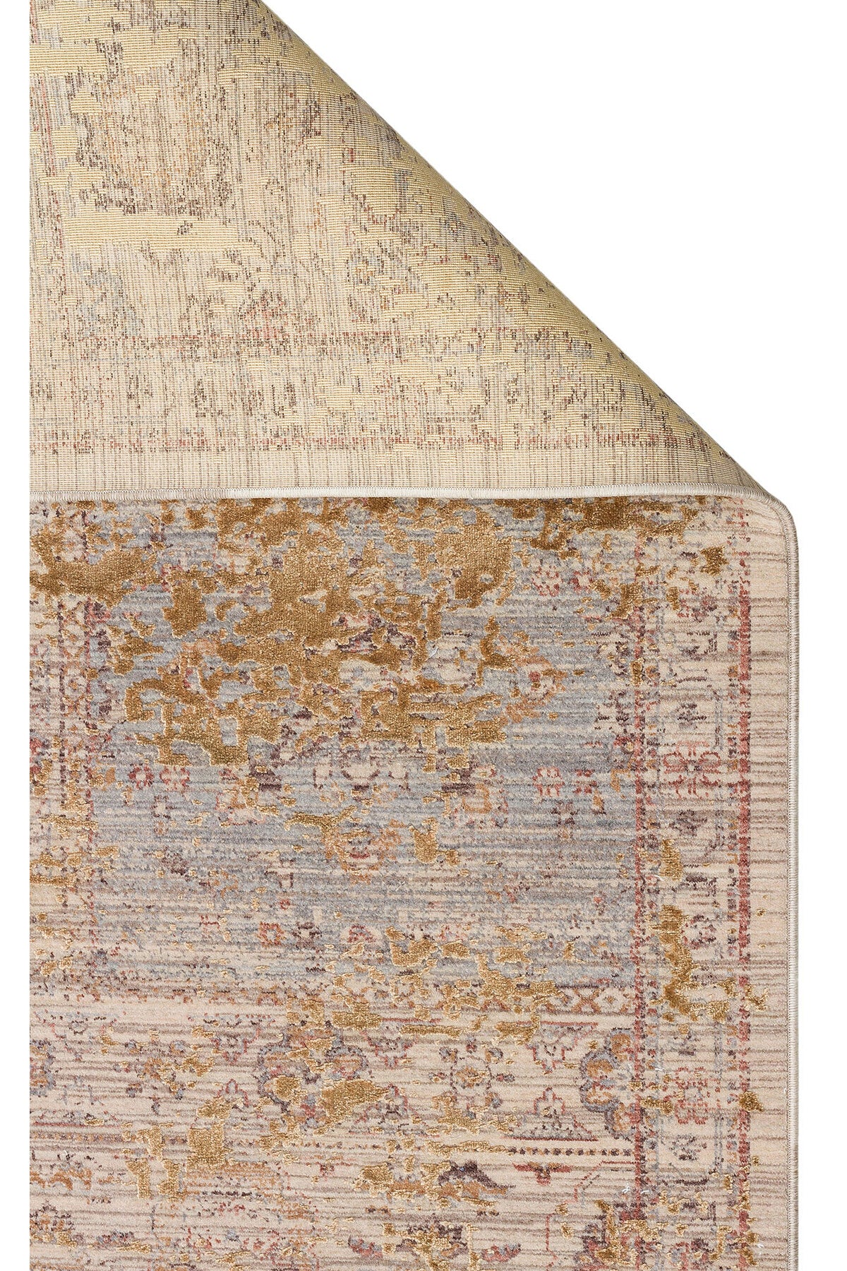 Patina Etnik Desen Klasik Vintage Kabartmalı Bej Kahverengi Sık Dokuma Modern Otantik Salon Halısı