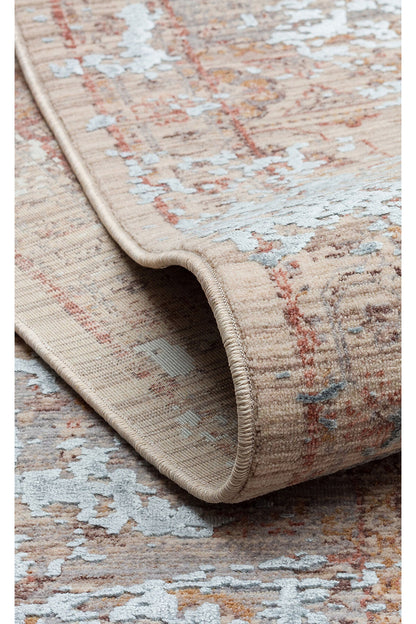 Patina Etnik Desen Klasik Vintage Kabartmalı Gri Mavi Sık Dokuma Modern Otantik Salon Halısı