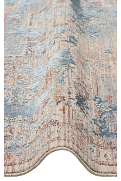 Patina Etnik Desen Klasik Vintage Kabartmalı Gri Mavi Sık Dokuma Modern Otantik Salon Halısı