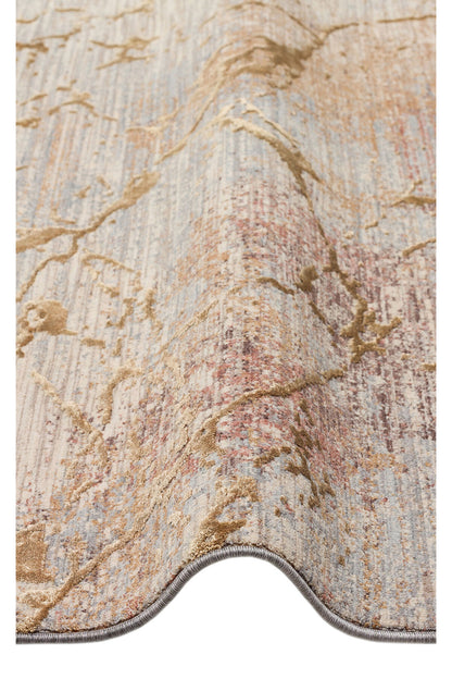 Patina Klasik Vintage Kabartmalı Bej Sık Dokuma Yumuşak Dokulu Modern Dekoratif Salon Halısı