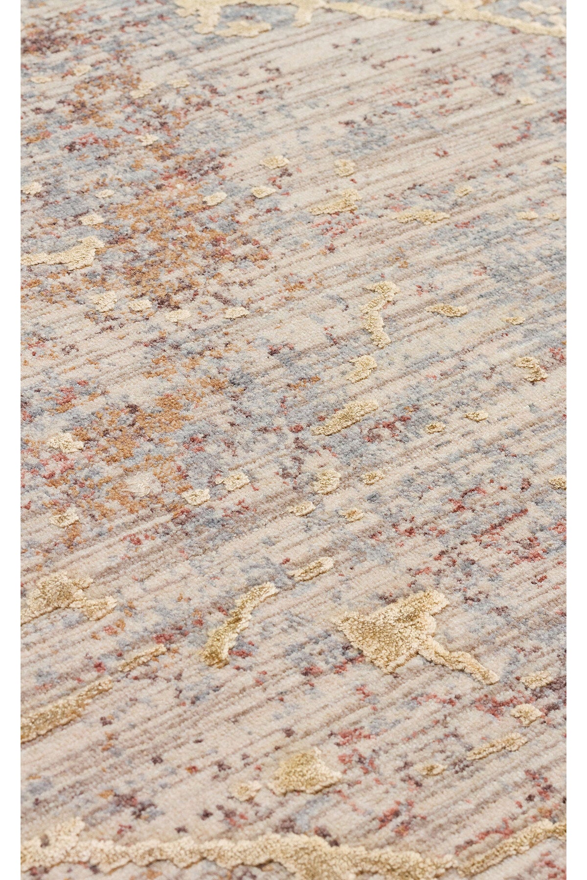 Patina Klasik Vintage Kabartmalı Bej Sık Dokuma Yumuşak Dokulu Modern Dekoratif Salon Halısı