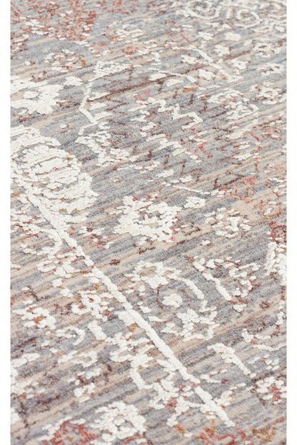 Patina Klasik Vintage Kabartmalı Bej Sık Otantik Dokuma Yumuşak Dokulu Modern Dekoratif Salon Halısı