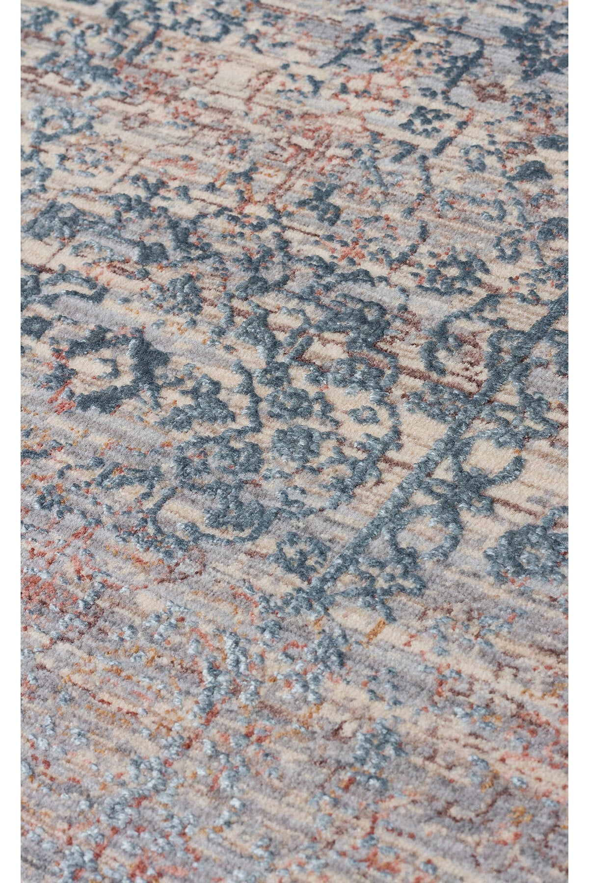 Patina Klasik Vintage Kabartmalı Bej Sık Otantik Dokuma Yumuşak Dokulu Modern Dekoratif Salon Halısı