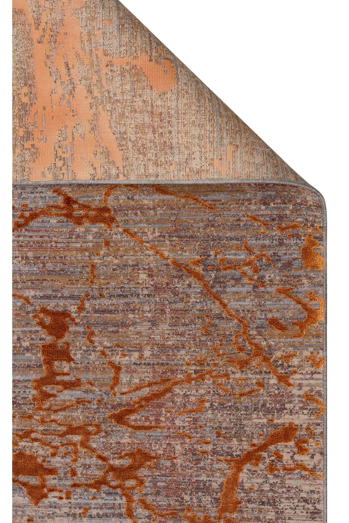 Patina Klasik Vintage Kabartmalı Kahverengi Kiremit Sık Dokuma Dokulu Modern Dekoratif Salon Halısı