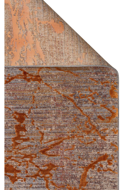 Patina Klasik Vintage Kabartmalı Kahverengi Kiremit Sık Dokuma Dokulu Modern Dekoratif Salon Halısı