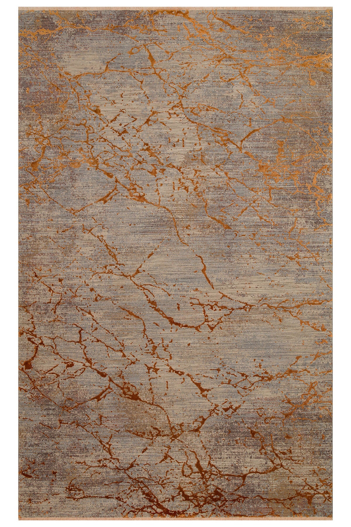 Patina Klasik Vintage Kabartmalı Kahverengi Kiremit Sık Dokuma Dokulu Modern Dekoratif Salon Halısı