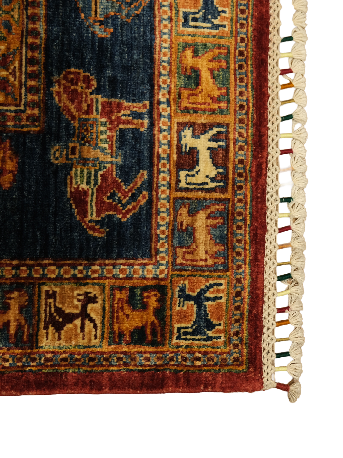 Pazyryk Patterned Handwoven Wool Rug 170x240 cm, Root Dye, Turkish Knot Handcrafted - Red