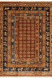 Pazyryk Pattern Hand-Woven Wool Rug 170x240 Root Dye Turkish Knot Handcrafted