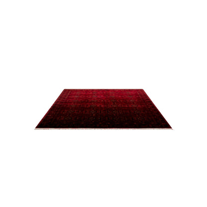 Afghan Yağcıbedir Patterned Handmade Nostalgic Red Bamboo Uşak Carpet Produced on Special Looms