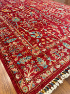 Sultani Kırmızı El Dokuma Halı Geleneksel Anadolu Desenli Vintage Dekoratif Yün Salon Halısı - Turuncu