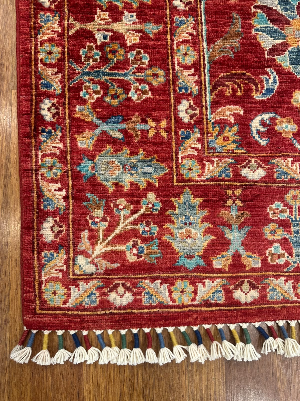 Sultani Kırmızı El Dokuma Halı Geleneksel Anadolu Desenli Vintage Dekoratif Yün Salon Halısı - Turuncu