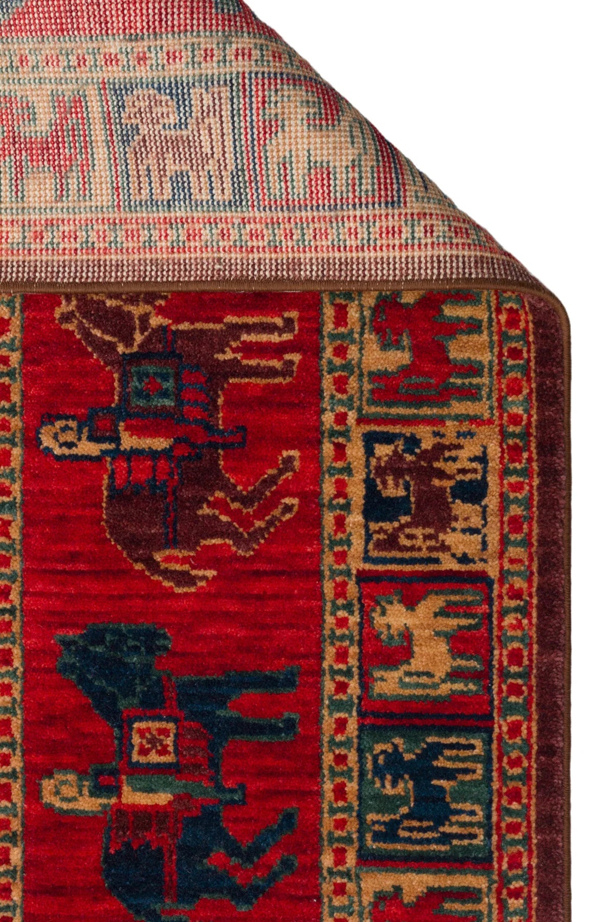 Rönesans El Emeği Anadolu Desen Kırmızı Retro Yün Geleneksel Dokuma Otantik Salon Halısı