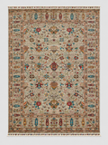 El Dokuma Sultani Motifli Klasik Oryantal Desenli Vintage Premium Dekoratif Salon Halısı - Turkuaz