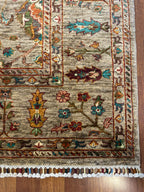 El Dokuma Sultani Motifli Klasik Oryantal Desenli Vintage Premium Dekoratif Salon Halısı - Turkuaz