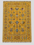 Sultani El Dokuma Motifli Klasik Oryantal Desenli Vintage Premium Dekoratif Salon Halısı - Sarı
