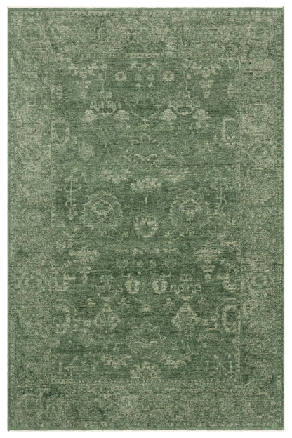 Antik Pers Vintage Klasik Yeşil Etnik Motifli Retro Polyester Modern Desenli Otantik Salon Halısı