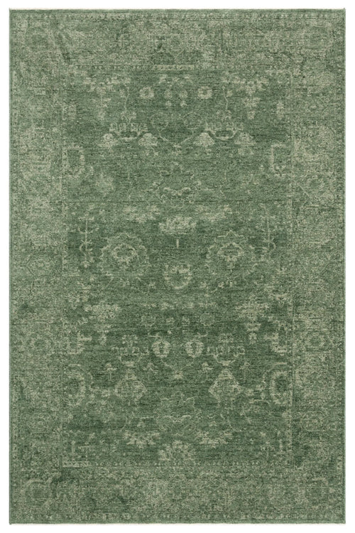 Antik Pers Vintage Klasik Yeşil Etnik Motifli Retro Polyester Modern Desenli Otantik Salon Halısı