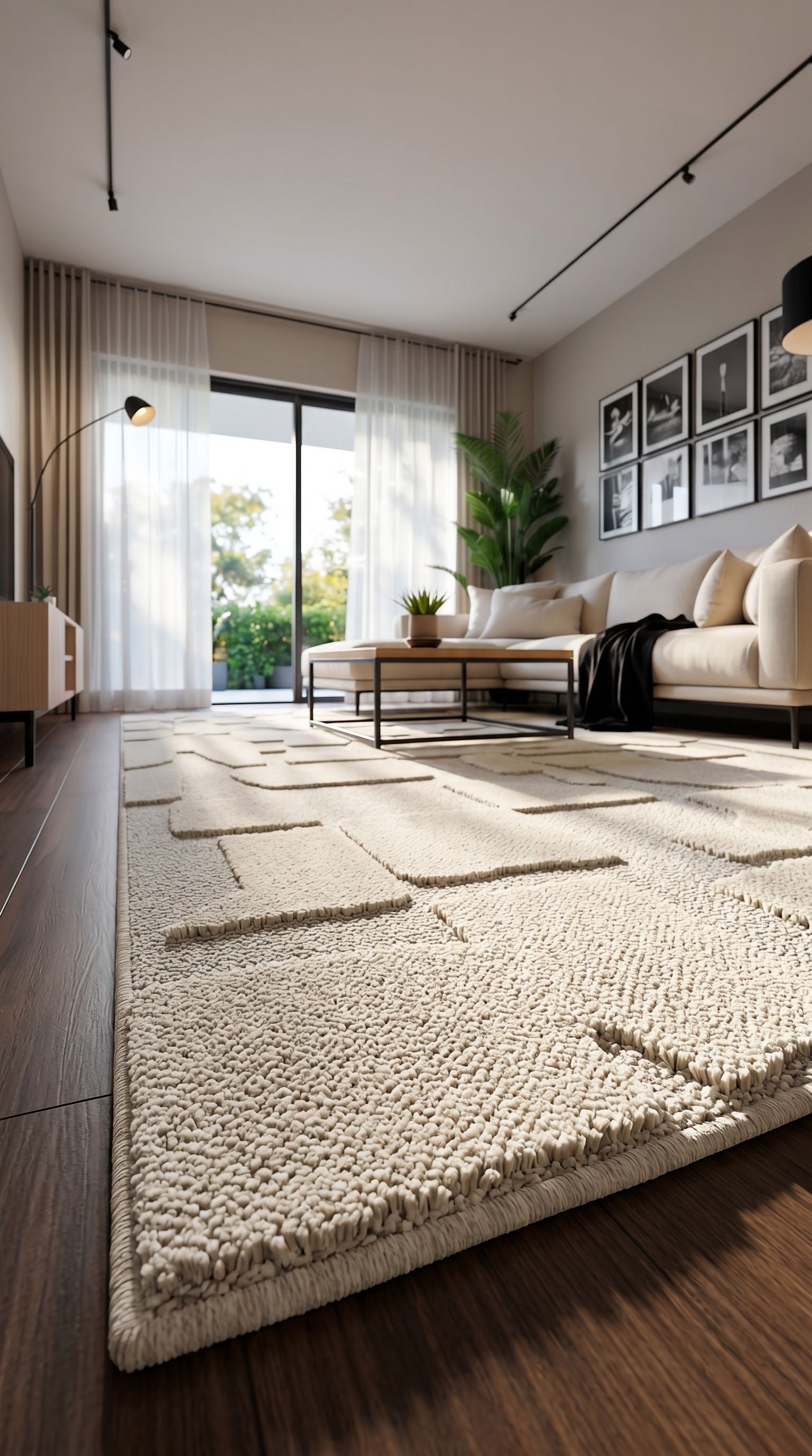 Nevada Beyaz Soyut Desenli Kadifemsi Makine Halısı | Salon Oturma Odası Çocuk Odası Koridor Yolluk Halı Premium Lüks
