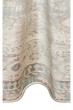 Tuscan Ethnic Patterned Beige Vintage OverDyed Classic Woven Rayon Viscose Soft Textured Living Room Rug