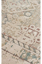 Tuscan Ethnic Patterned Beige Vintage OverDyed Classic Woven Rayon Viscose Soft Textured Living Room Rug