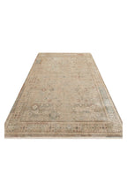 Tuscan Ethnic Patterned Beige Vintage OverDyed Classic Woven Rayon Viscose Soft Textured Living Room Rug
