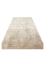 Tuscan Ethnic Patterned Beige Vintage OverDyed Classic Woven Rayon Viscose Soft Textured Living Room Rug