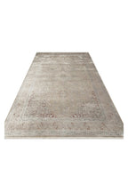 Toscana Retro Patterned Grey Overdyed Luxury Woven Soft Touch Classic Rayon Viscose Living Room Rug