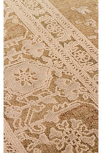 Toscana Retro Desenli Kahverengi Overdyed, Yumuşak Tuşeli Klasik Rayon Viskon Dokuma Salon Halısı