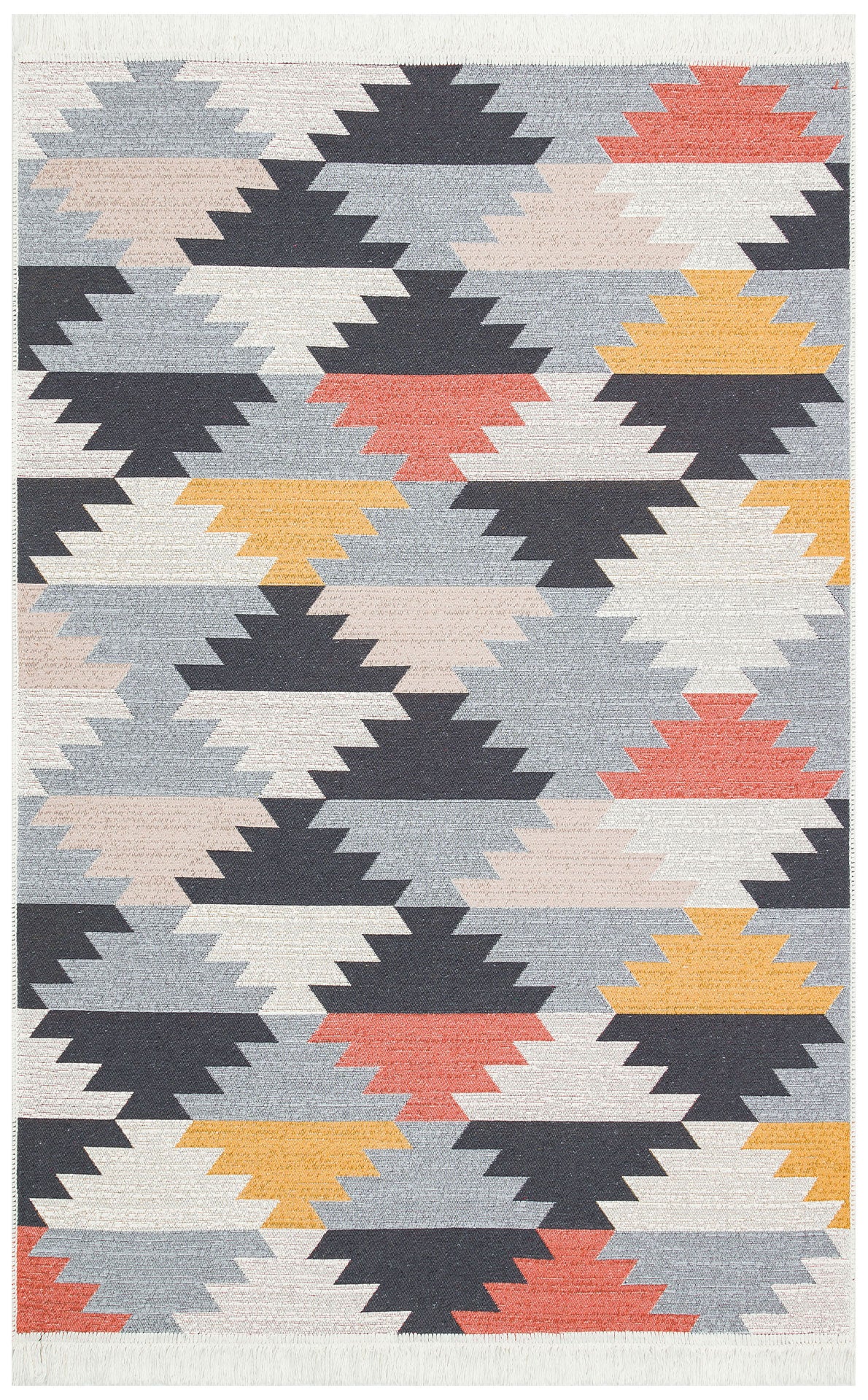 Modern Patterned Woven Washable Double Sided Cotton Colored Rug