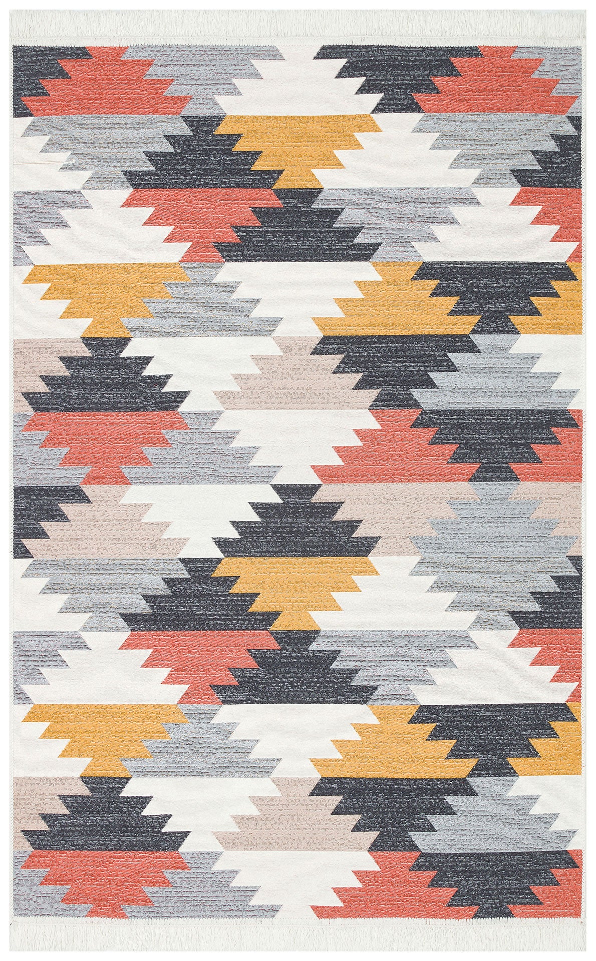 Modern Patterned Woven Washable Double Sided Cotton Colored Rug